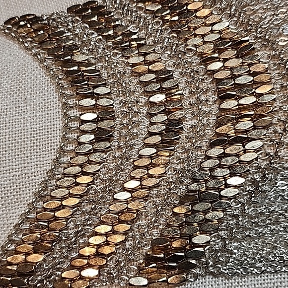 Sexy Express gold bead/ silver chain Bib necklace - Picture 3 of 4